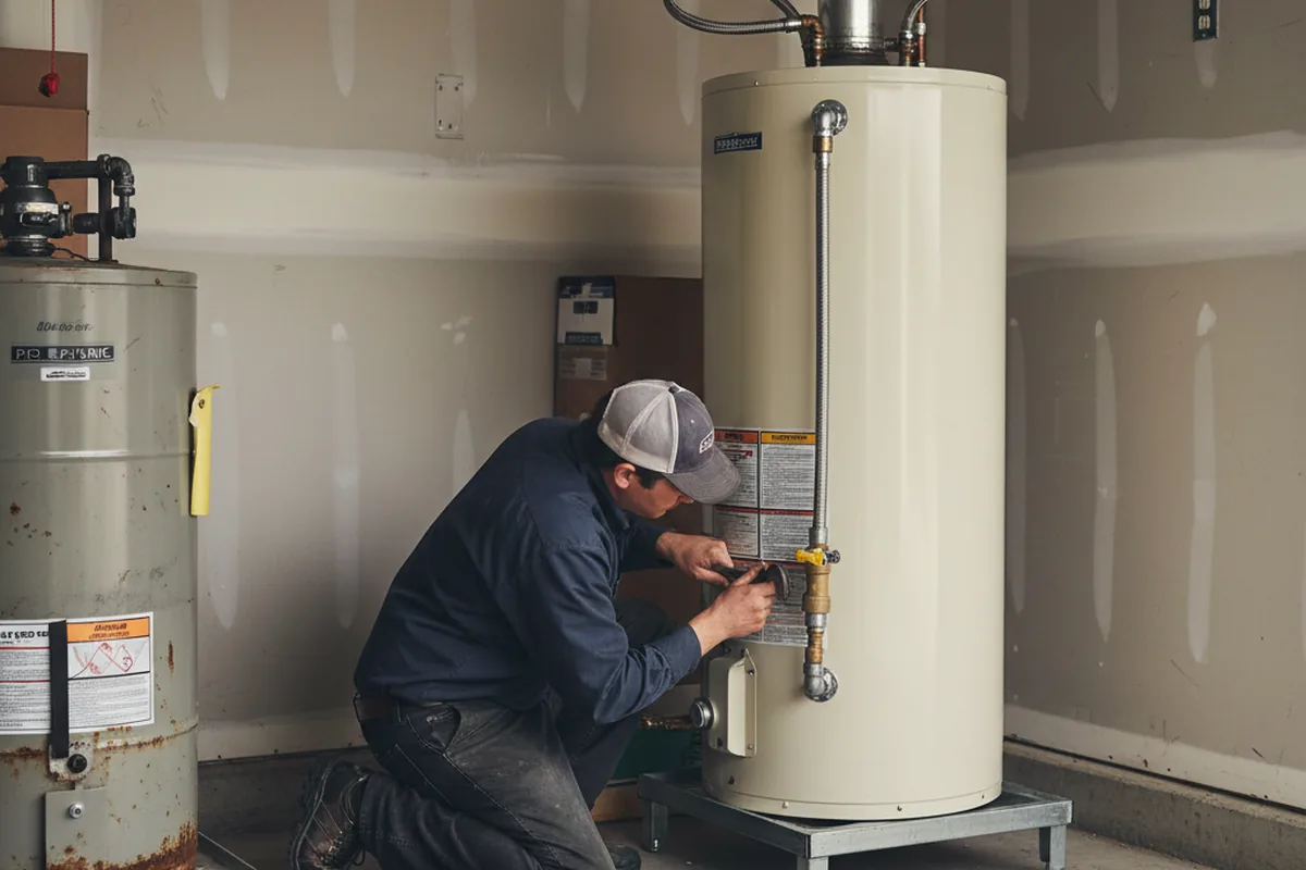 Water heater and shutoff valve replacement in Wilmer